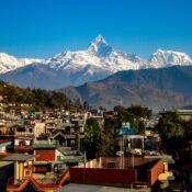 Pokhara city with majestic mountain view