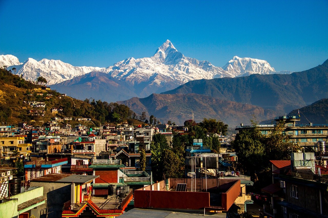 Pokhara city with majestic mountain view