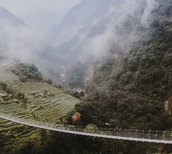 Elevate Trek-Suspension bridge in Jhinu Panda, Ghandruk