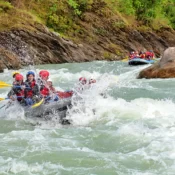 Elevate Trek- Group of people doing White water rafting at Trishuli River, Nepal